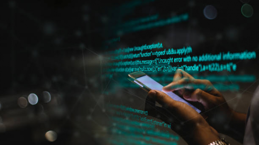 Women use cell phones to detect cybersecurity security